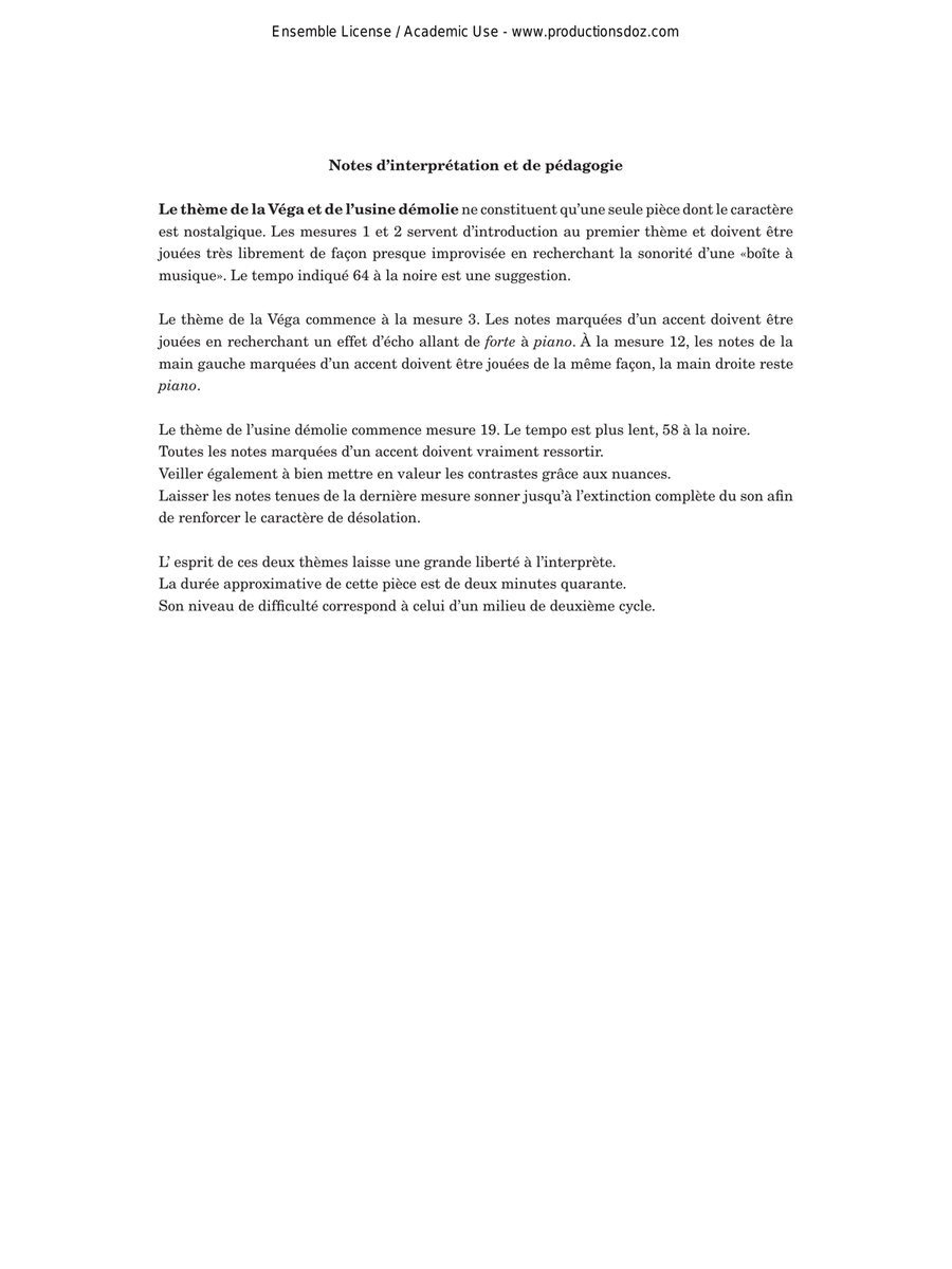 Thème de la Véga et de l’usine démolie Piano Solo scores gallery preview page 3