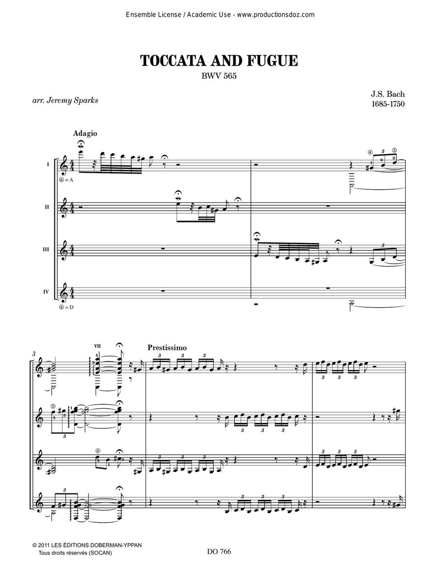 Toccata and Fugue Toccata and Fugue Guitar Ensemble scores gallery preview page 3