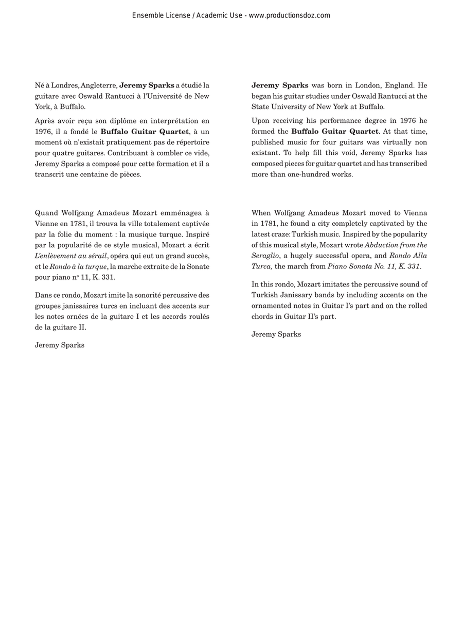 Rondo alla turca Rondo alla turca Guitar Ensemble scores gallery preview page 2