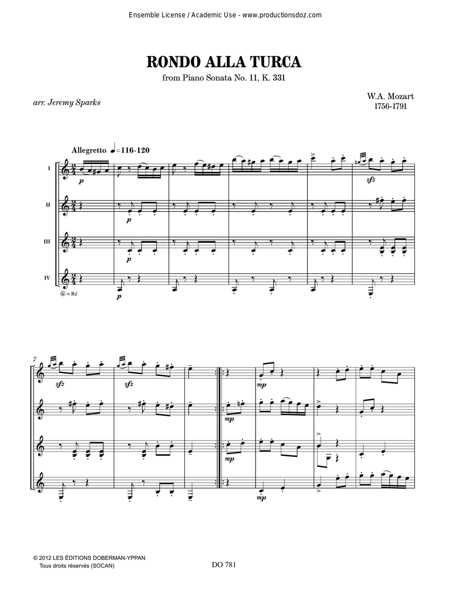 Rondo alla turca Rondo alla turca Guitar Ensemble scores gallery preview page 3
