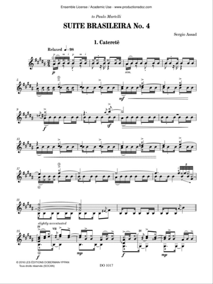 Suite Brasileira No. 4 Classical Guitar scores gallery preview page 3