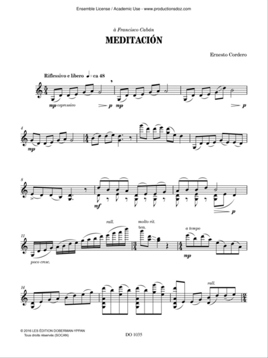 Meditación Meditación Violin Solo scores gallery preview page 2