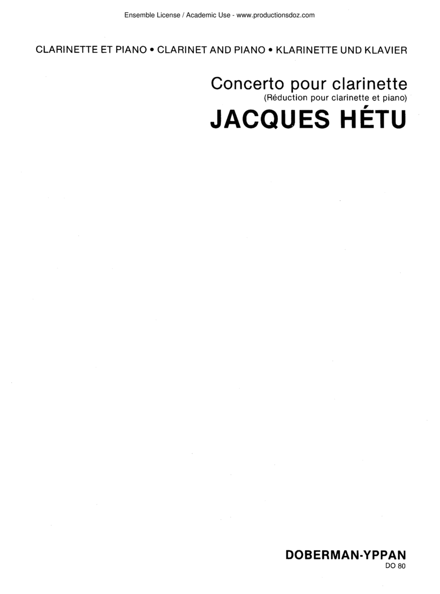 Concerto pour clarinette, opus 37 Clarinet Solo scores gallery preview page 1