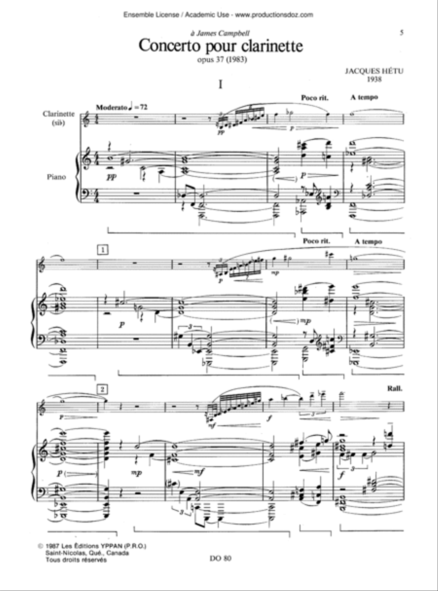 Concerto pour clarinette, opus 37 Clarinet Solo scores gallery preview page 5