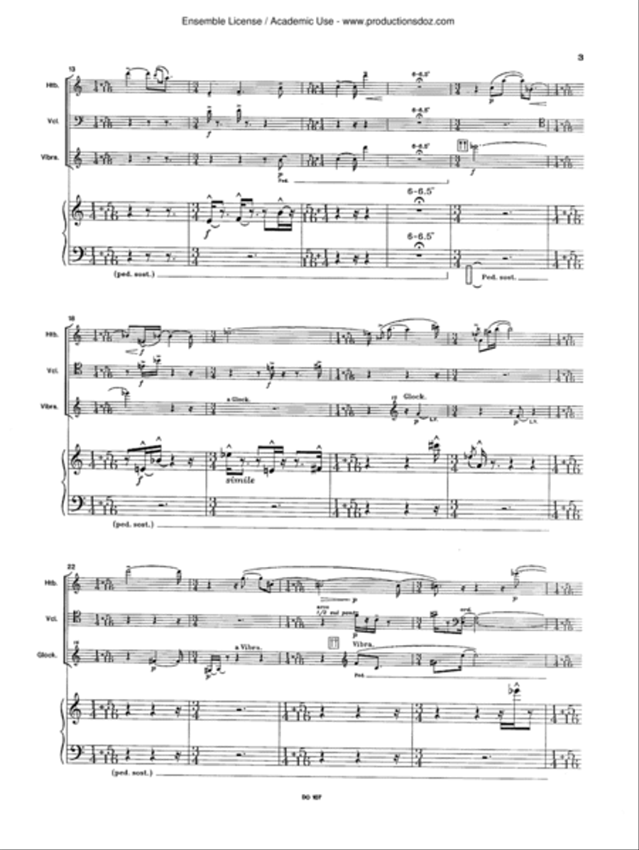 Quintette (fl. / ob. / cello / pno / perc.) Flute scores gallery preview page 3