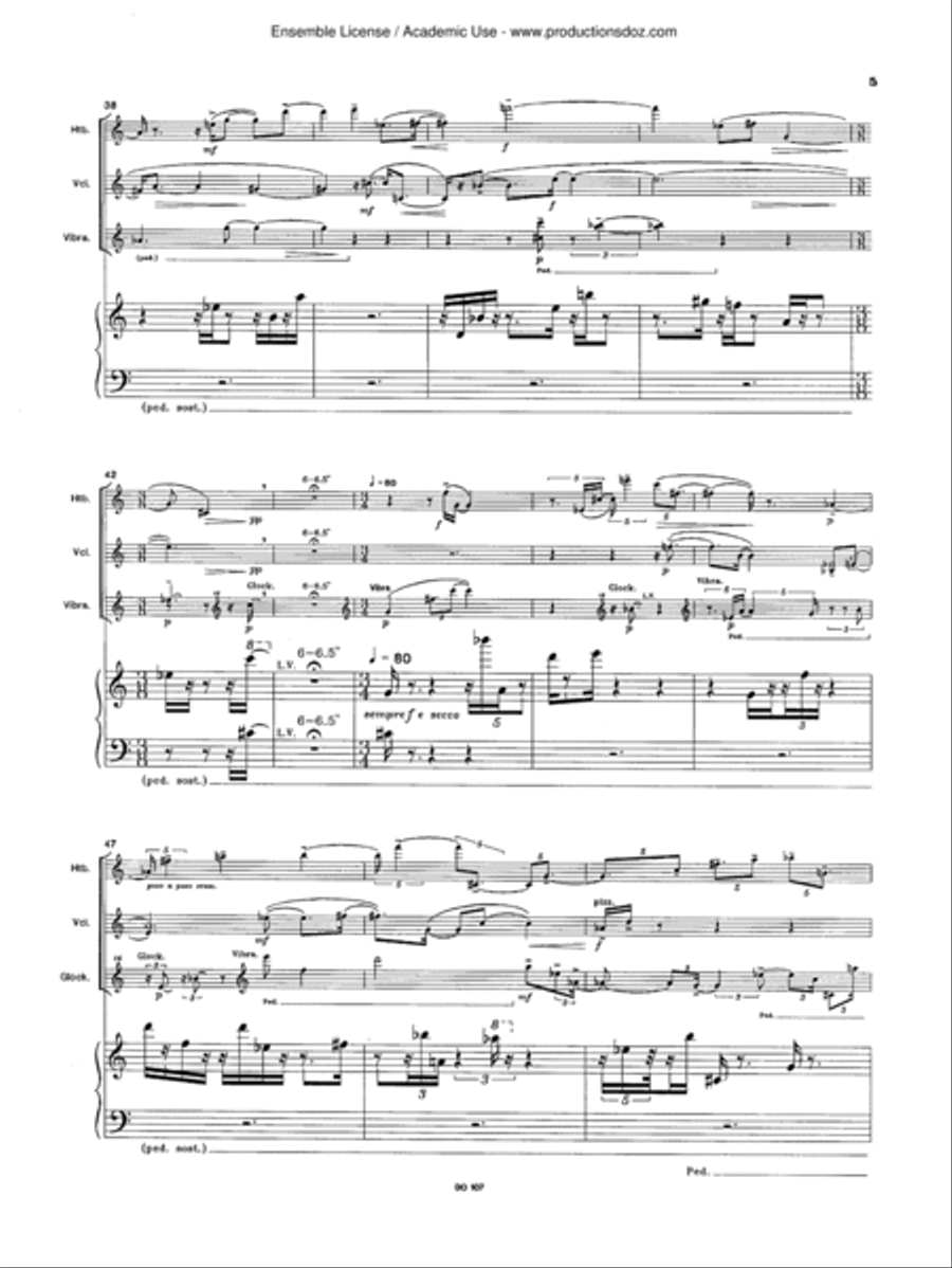 Quintette (fl. / ob. / cello / pno / perc.) Flute scores gallery preview page 5
