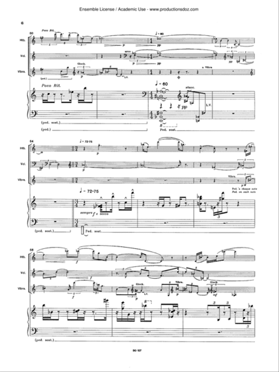 Quintette (fl. / ob. / cello / pno / perc.) Flute scores gallery preview page 6