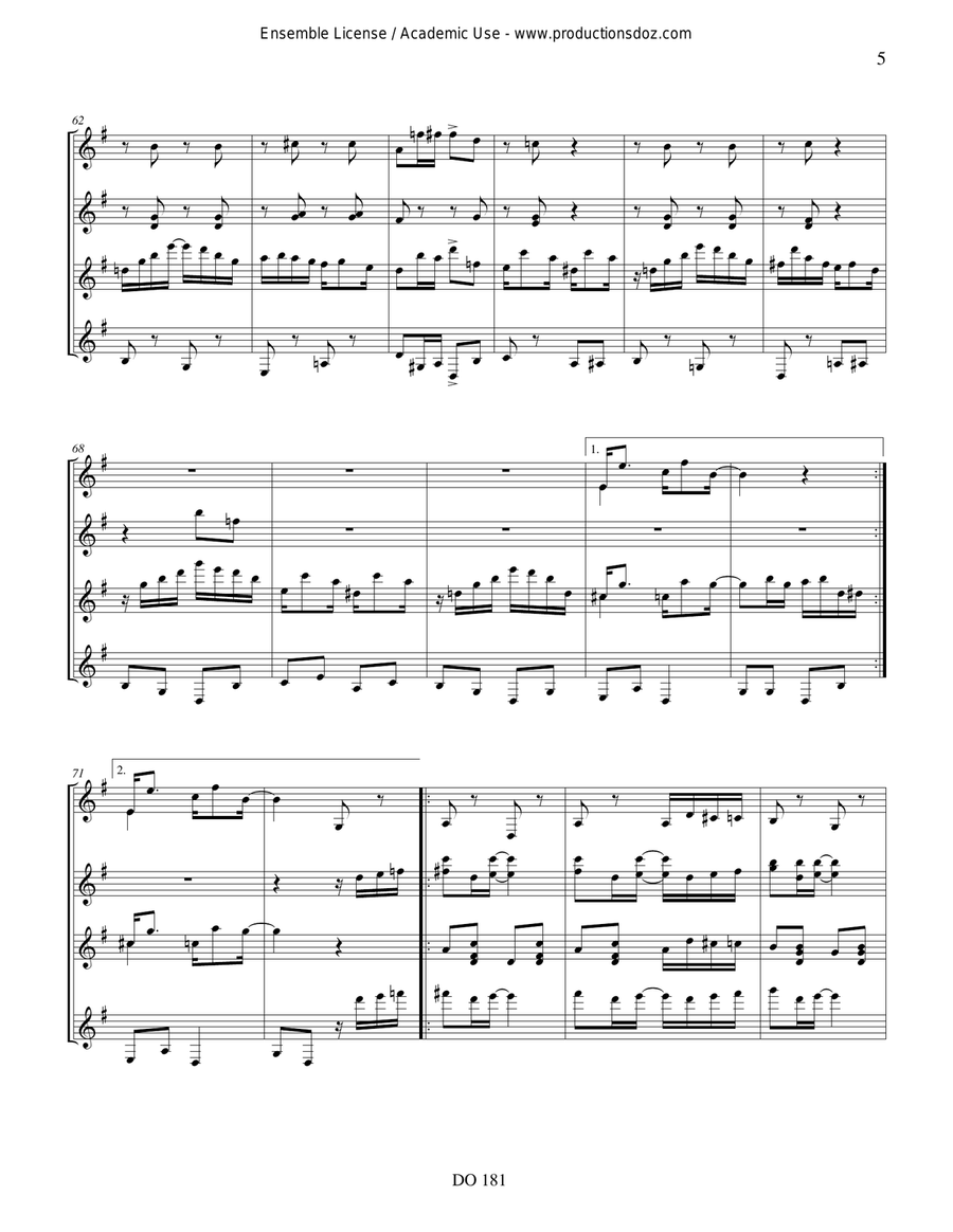 Three Pieces... Easy Winners-Solace-Elite Syncopations Guitar Ensemble scores gallery preview page 5