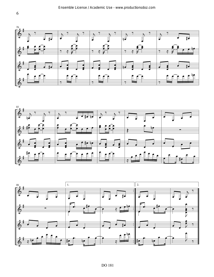 Three Pieces... Easy Winners-Solace-Elite Syncopations Guitar Ensemble scores gallery preview page 6