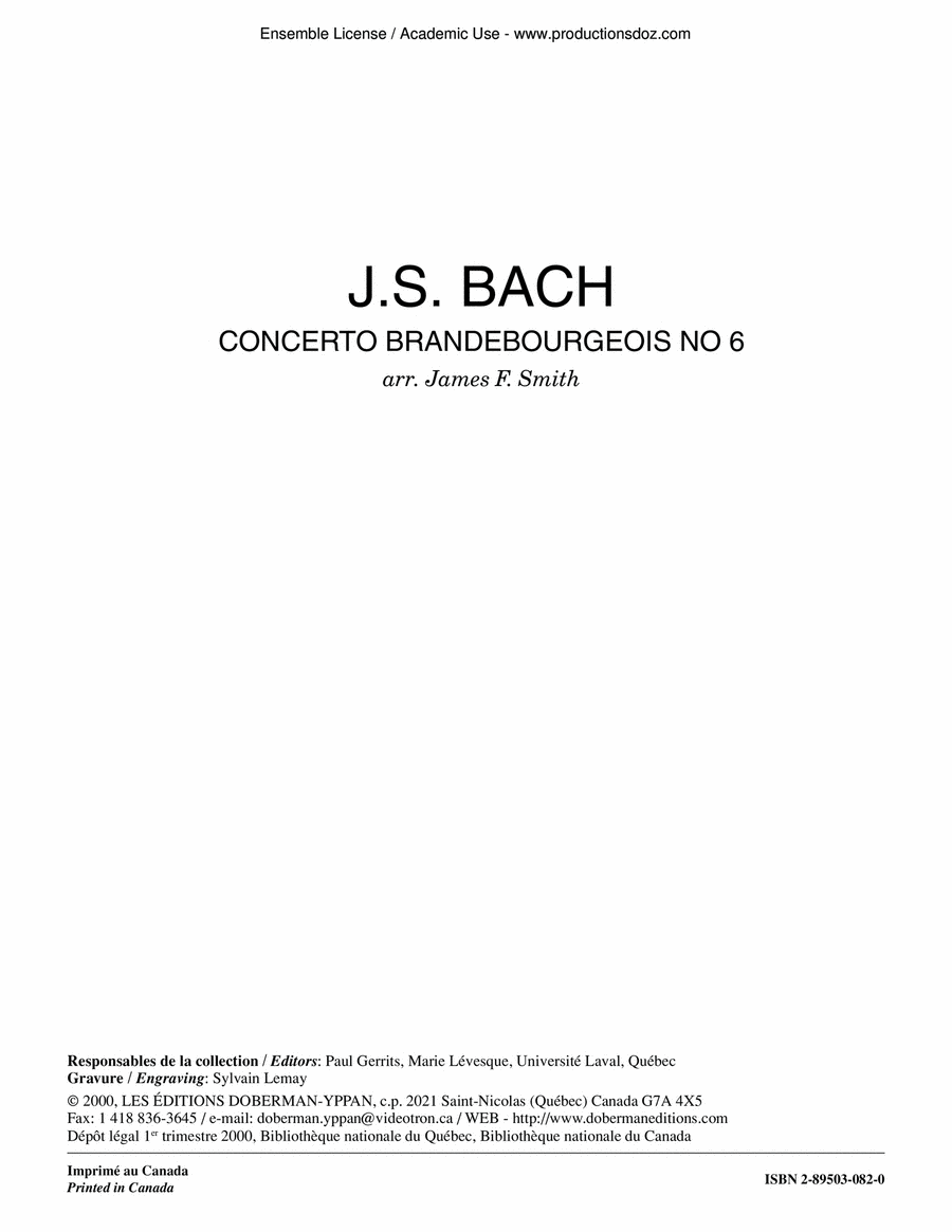 Concerto brandebourgeois no. 6, BWV 1051 Guitar Ensemble scores gallery preview page 1