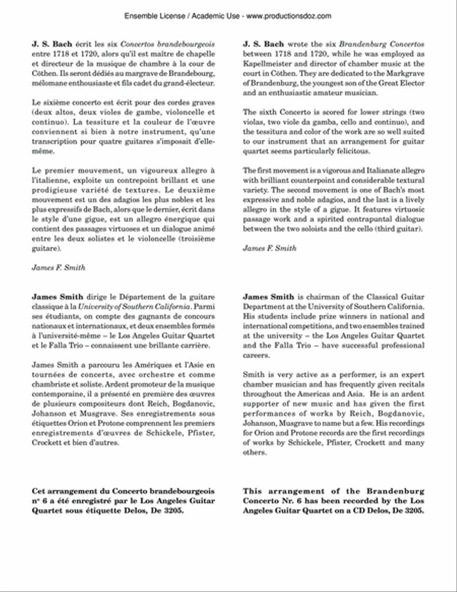 Concerto brandebourgeois no. 6, BWV 1051 Guitar Ensemble scores gallery preview page 2