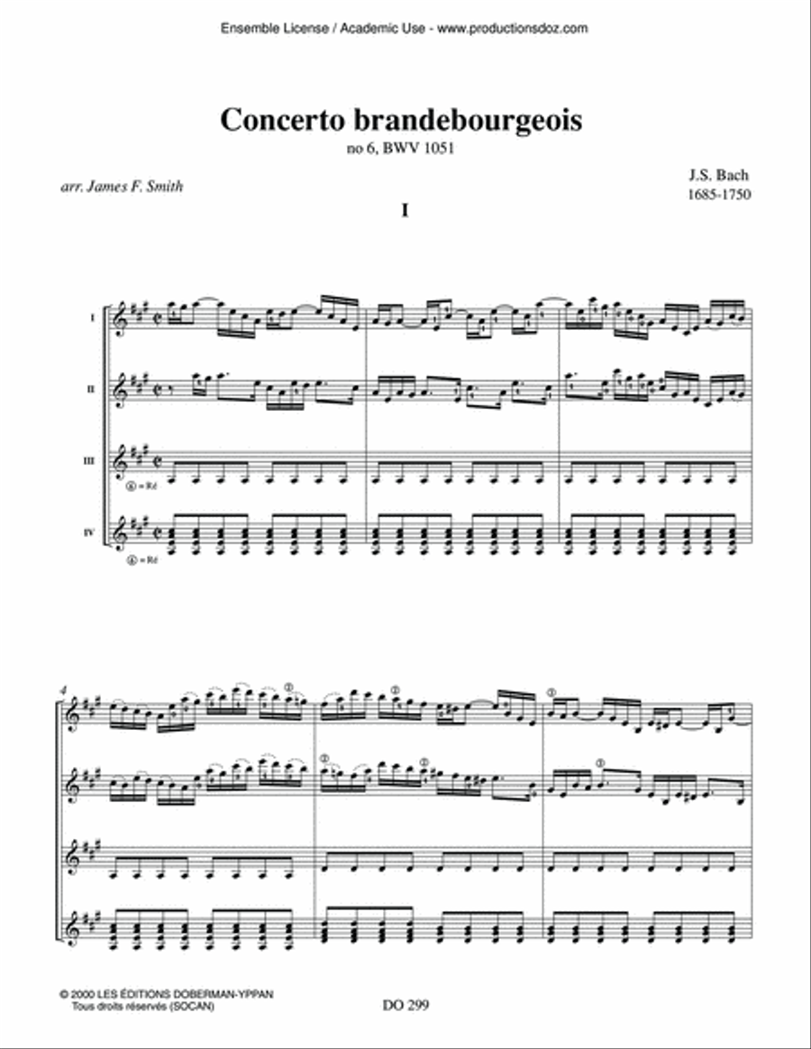 Concerto brandebourgeois no. 6, BWV 1051 Guitar Ensemble scores gallery preview page 3
