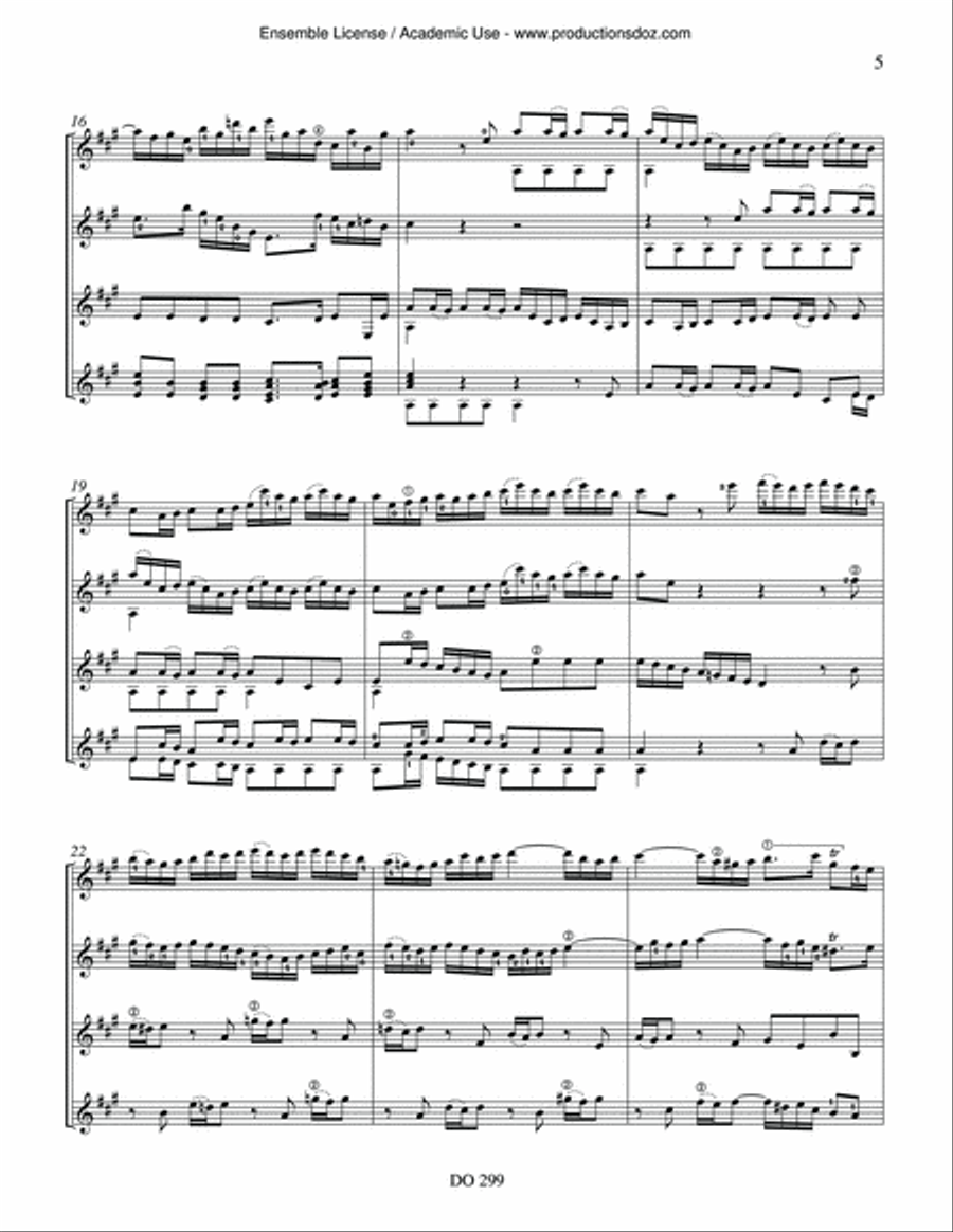 Concerto brandebourgeois no. 6, BWV 1051 Guitar Ensemble scores gallery preview page 5