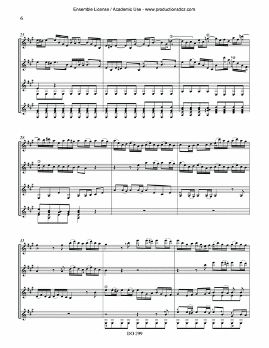 Concerto brandebourgeois no. 6, BWV 1051 Guitar Ensemble scores gallery preview page 6