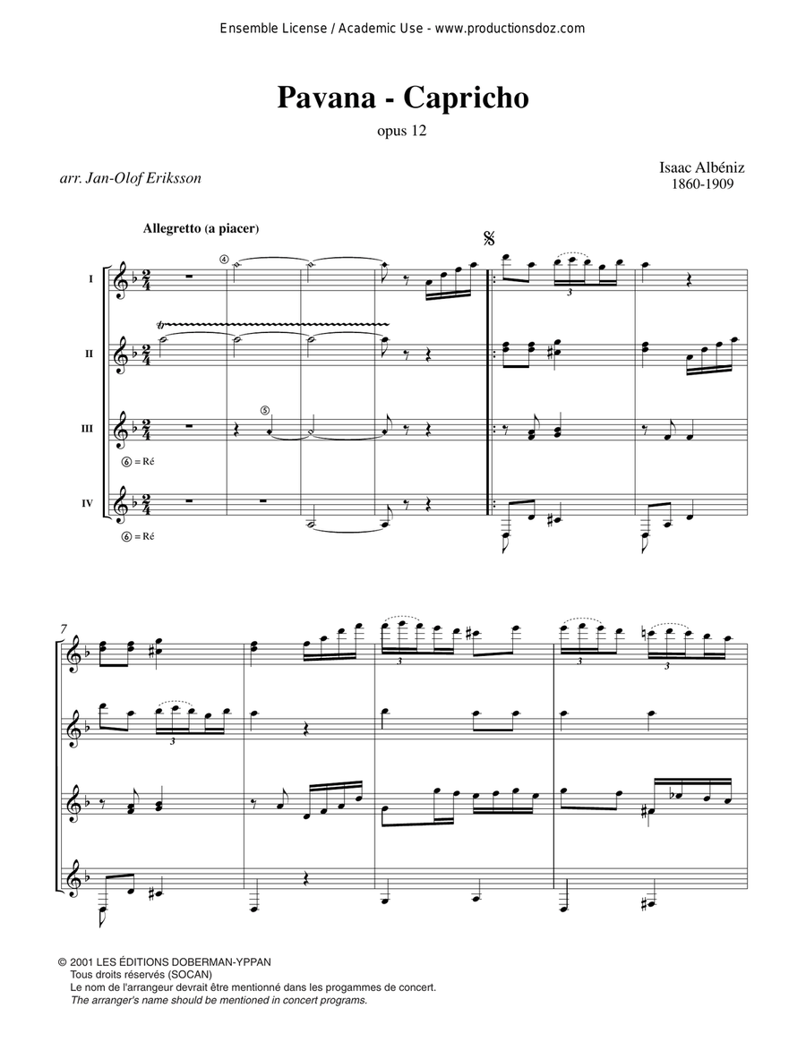 Pavana-Capricho op.12 Pavana-Capricho op.12 Guitar Ensemble scores gallery preview page 3