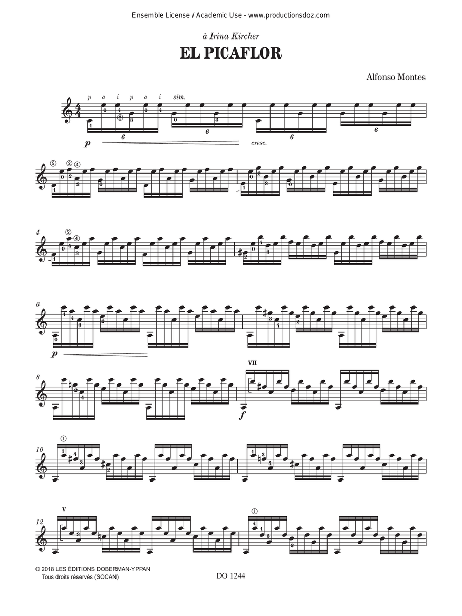El Picaflor El Picaflor Classical Guitar scores gallery preview page 3