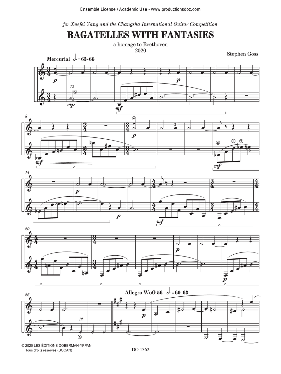 Bagatelles with Fantasies Classical Guitar scores gallery preview page 3