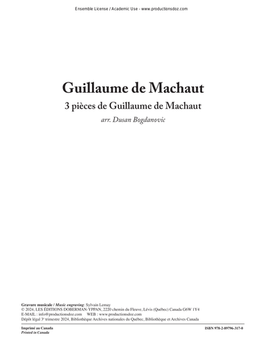 3 pièces de Guillaume de Machaut