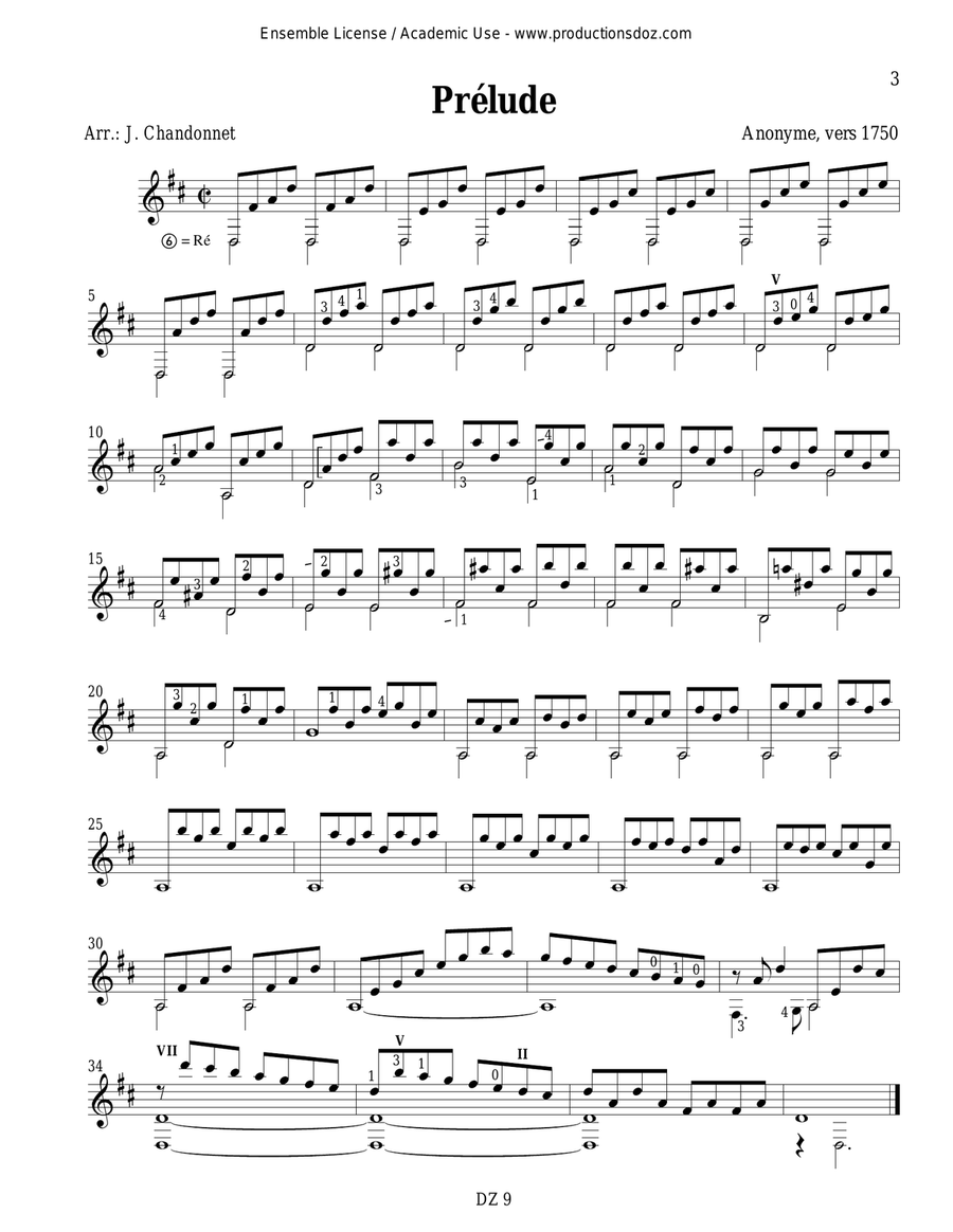 Musique baroque pour guitare seule Classical Guitar scores gallery preview page 3