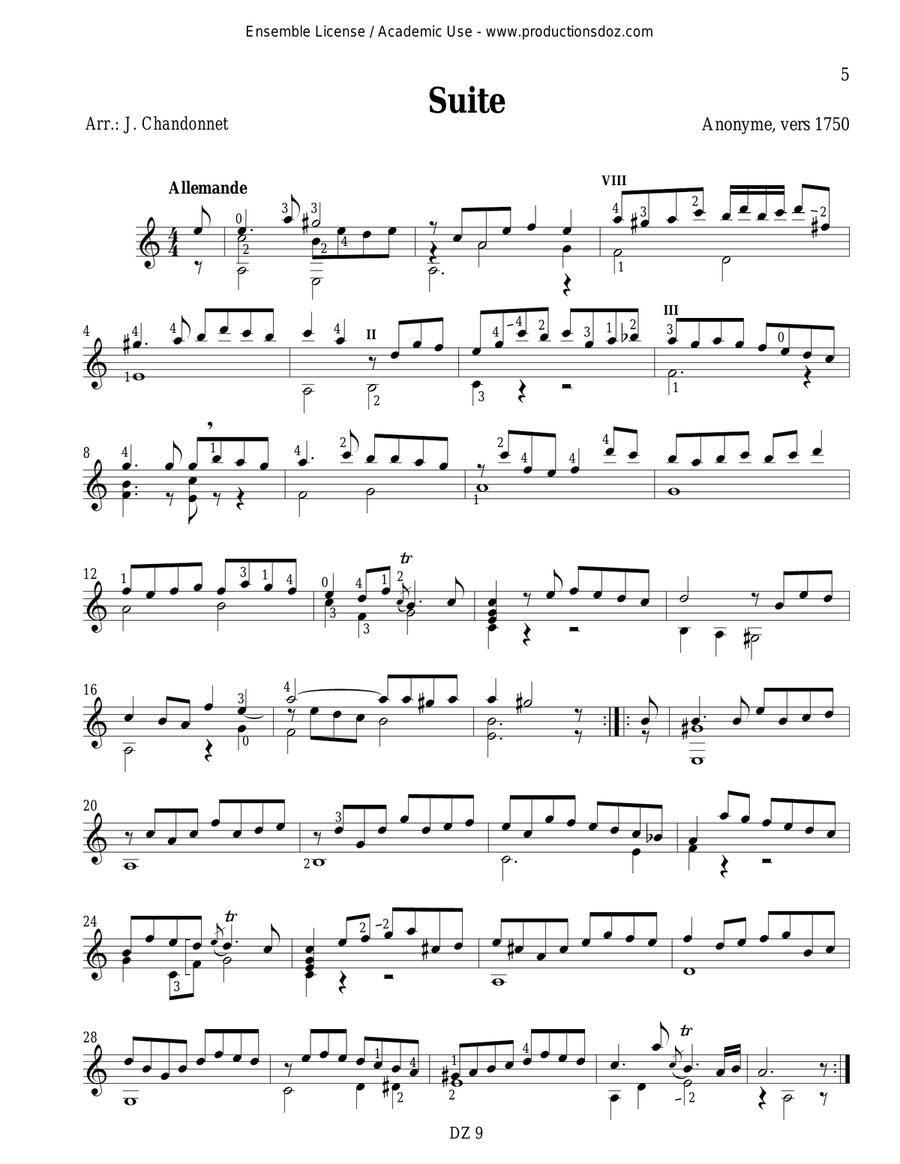 Musique baroque pour guitare seule Classical Guitar scores gallery preview page 5