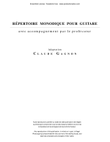 Répertoire monodique pour guitare