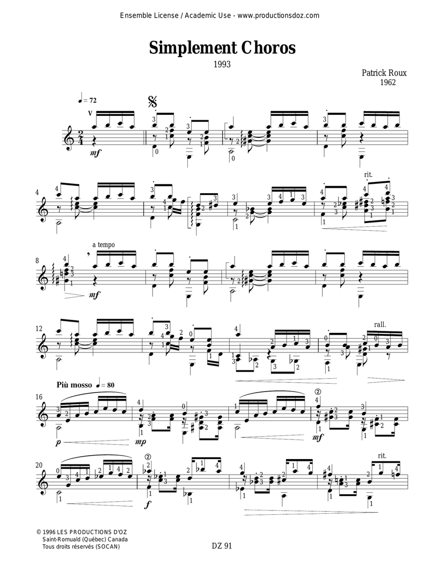 Simplement Chôro Simplement Chôro Classical Guitar scores gallery preview page 3