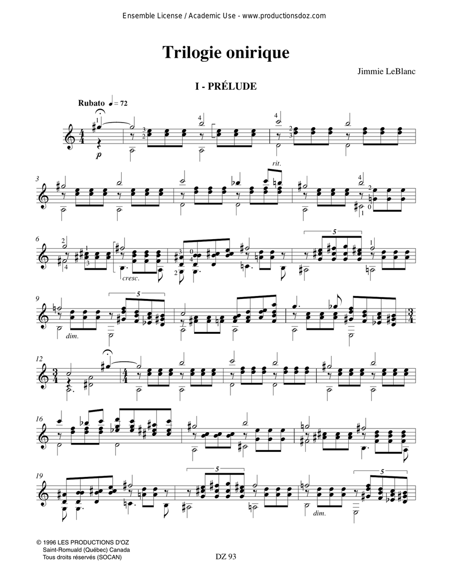 Trilogie onirique Trilogie onirique Classical Guitar scores gallery preview page 2