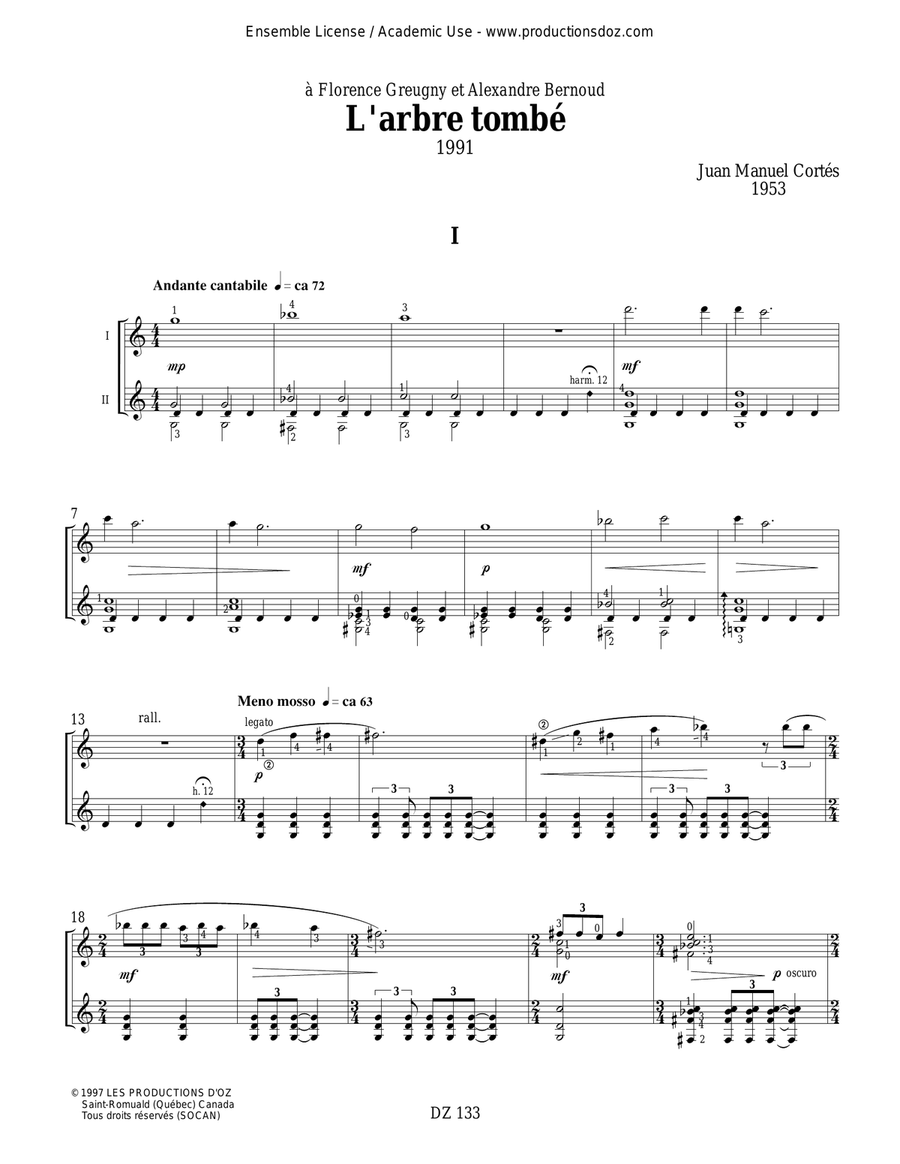 L'arbre tombé L'arbre tombé Classical Guitar scores gallery preview page 2