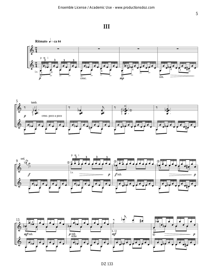 L'arbre tombé L'arbre tombé Classical Guitar scores gallery preview page 5