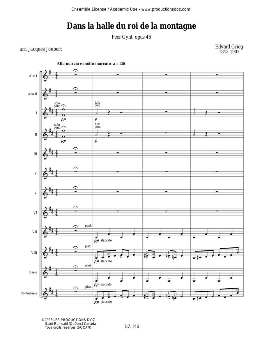 Dans la halle du roi de la montagne, opus 46 Guitar Ensemble scores gallery preview page 3
