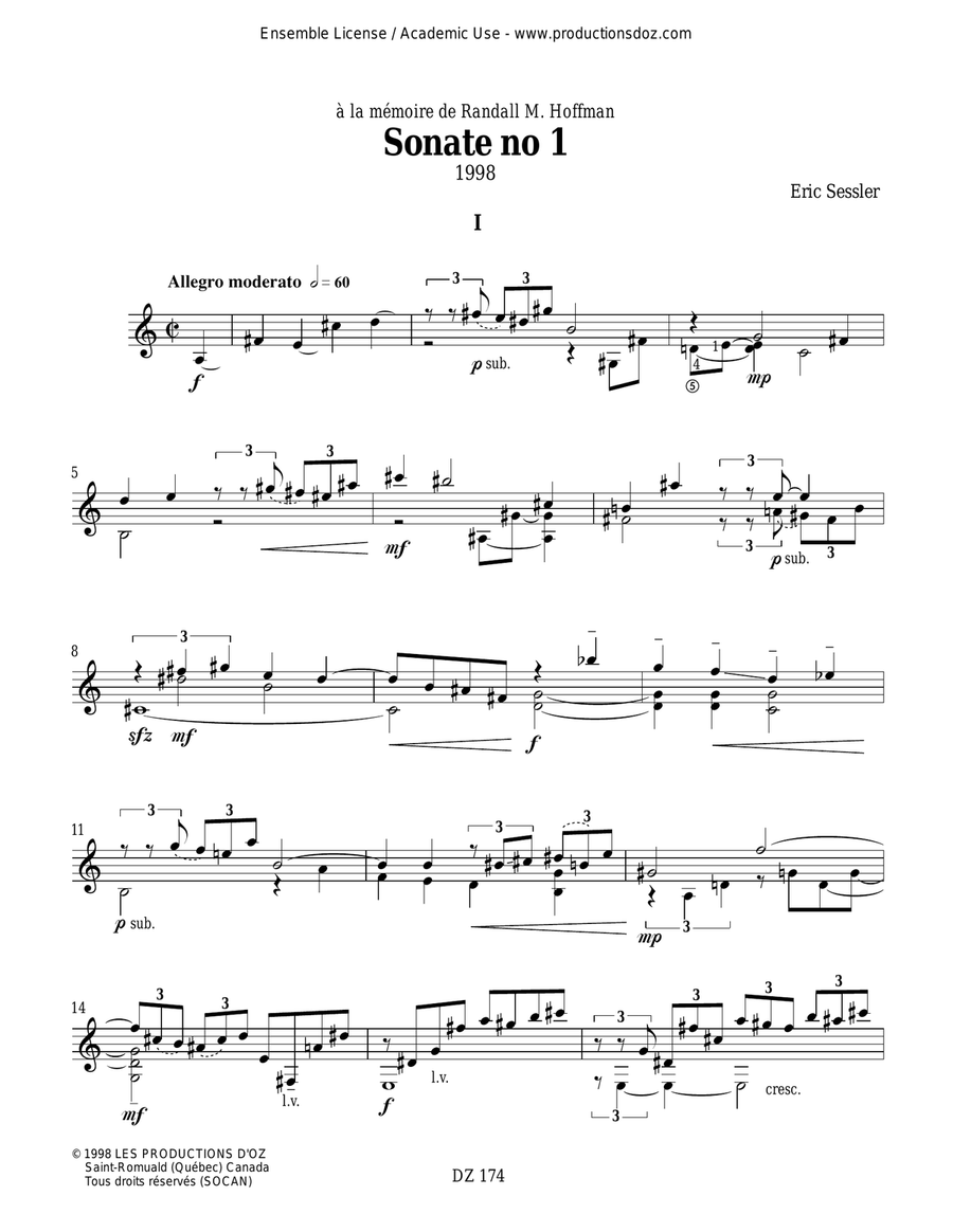 Sonate no 1 Sonate no 1 Classical Guitar scores gallery preview page 3