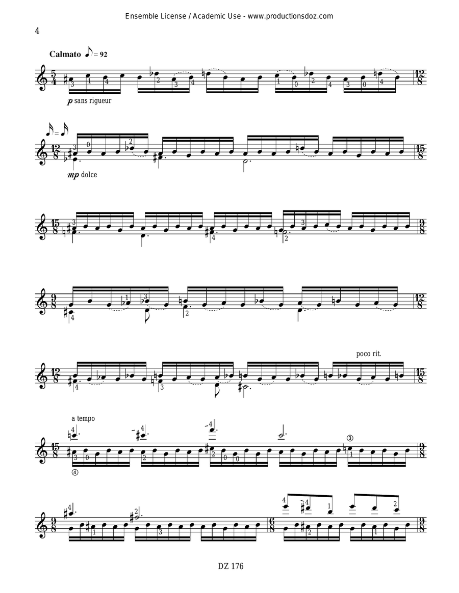 Élégie pour la stèle d'un inconnu Classical Guitar scores gallery preview page 4