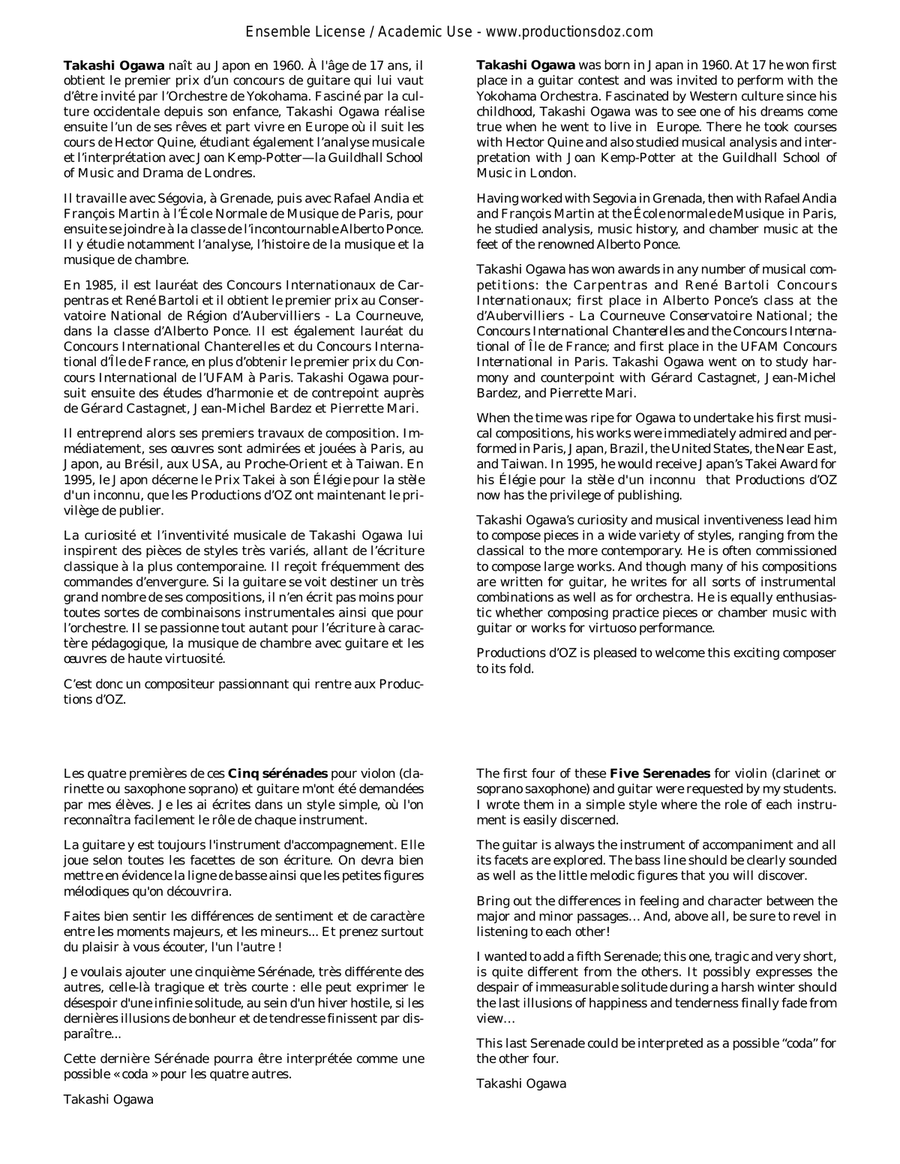 Cinq sérénades Cinq sérénades Violin scores gallery preview page 3