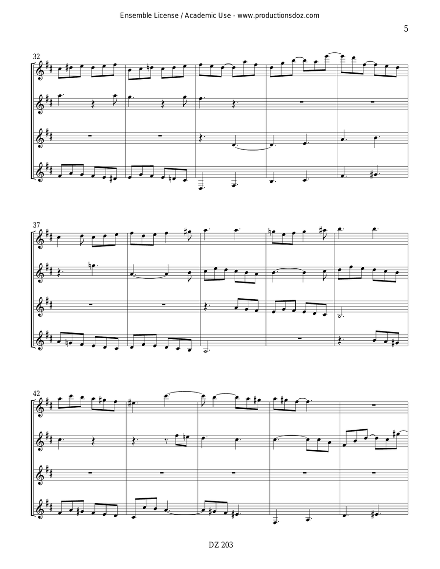 Sonate K. 30, L. 499 - Fugue du chat Guitar Ensemble scores gallery preview page 5