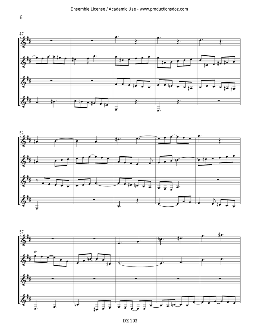 Sonate K. 30, L. 499 - Fugue du chat Guitar Ensemble scores gallery preview page 6