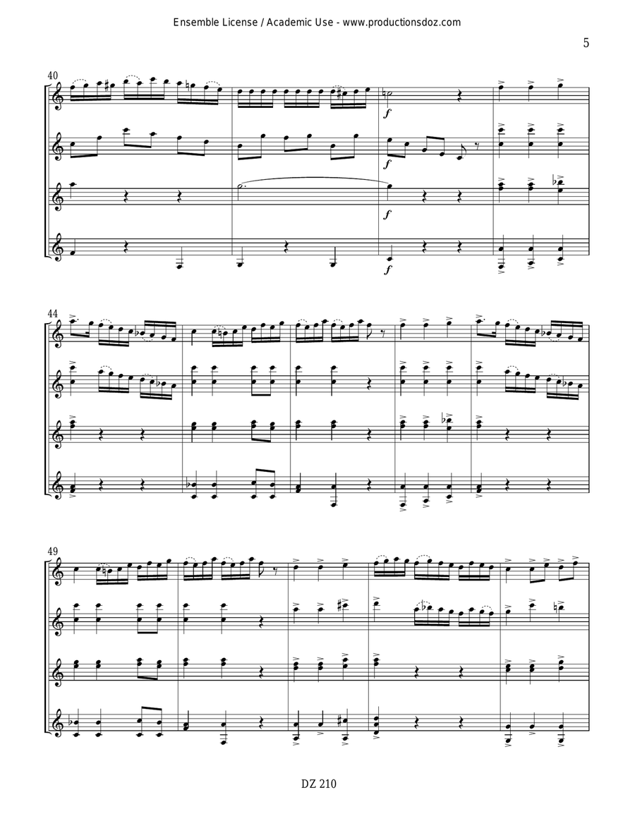 Menuet de l'Arlésienne Menuet de l'Arlésienne Guitar Ensemble scores gallery preview page 5