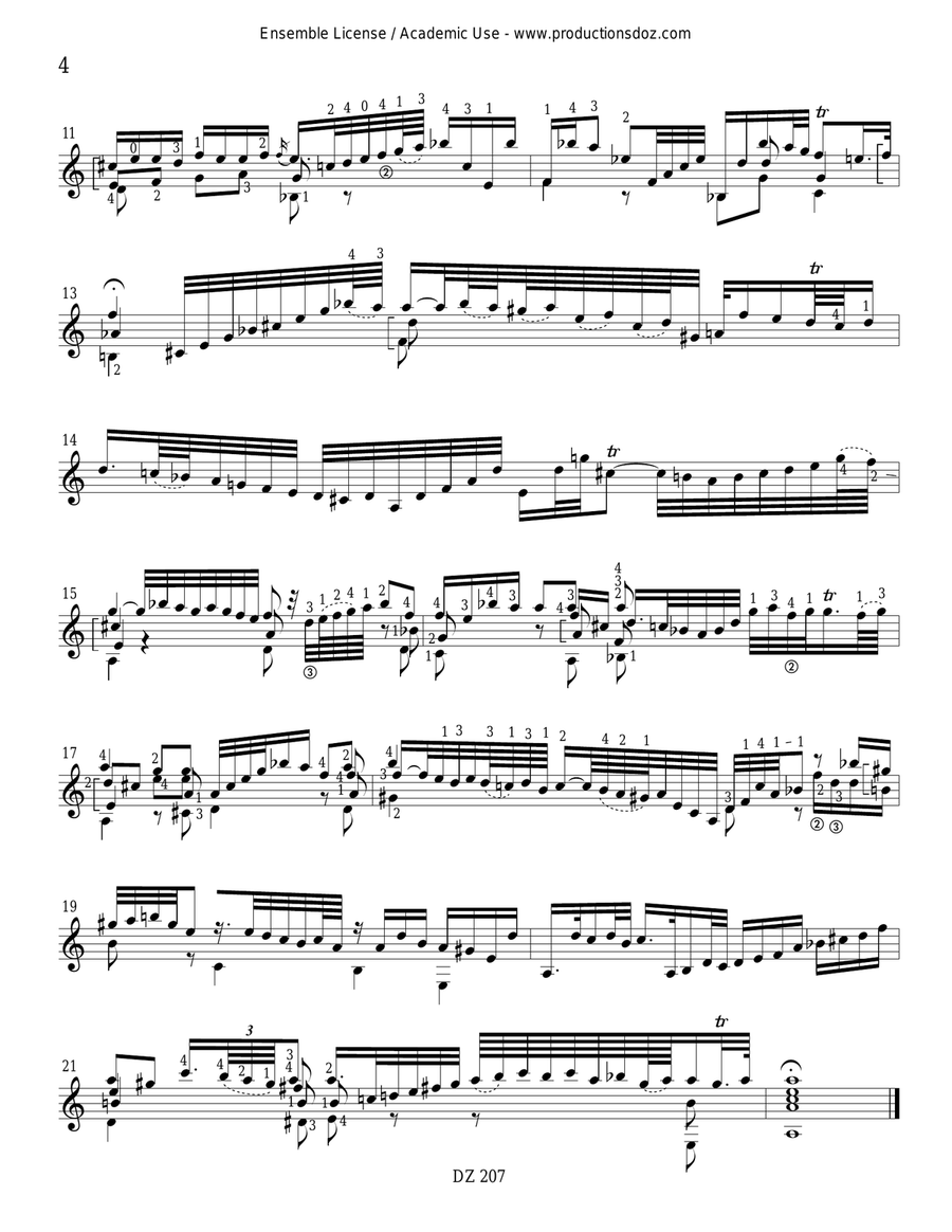 Adagio et Fugue, BWV 1001 Classical Guitar scores gallery preview page 4