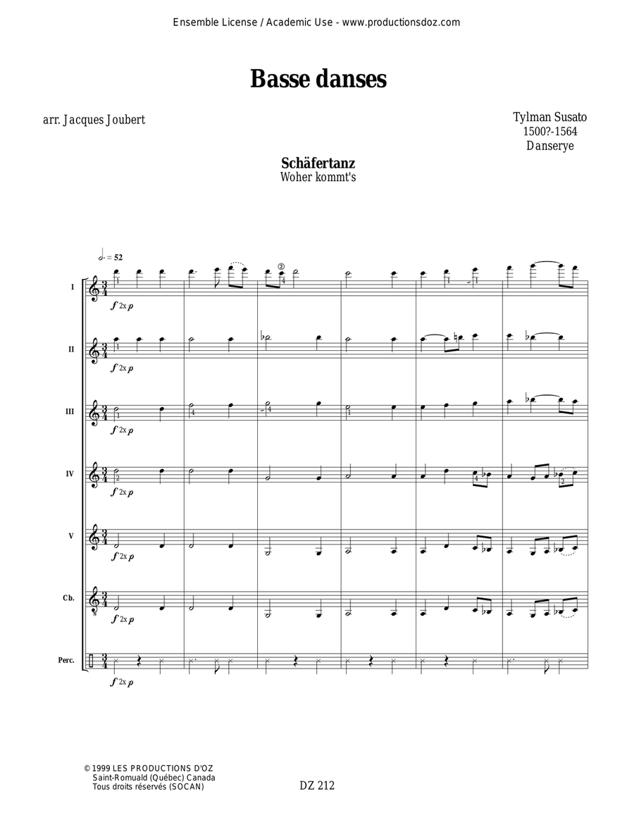 Basse danses Basse danses Guitar Ensemble scores gallery preview page 3