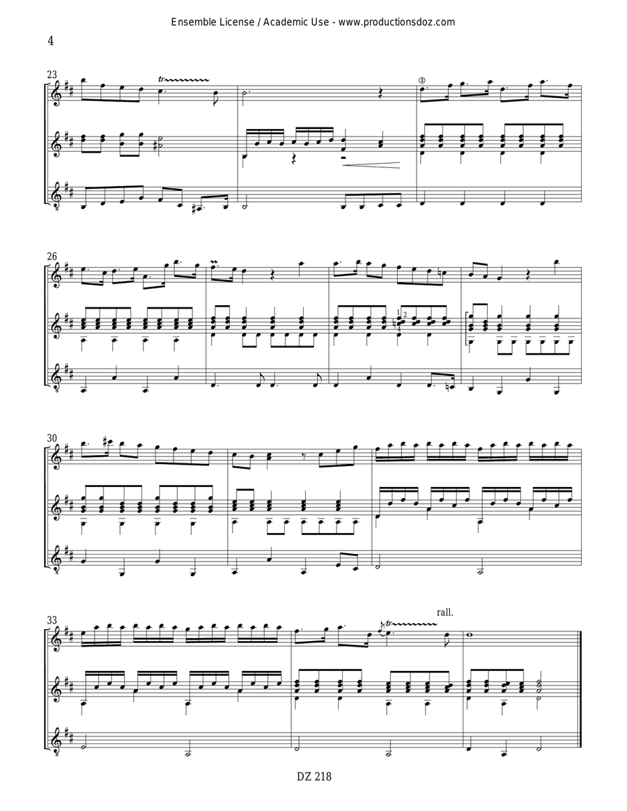 Largo (extrait du Concerto en Ré majeur, RV 93) Guitar Ensemble scores gallery preview page 4