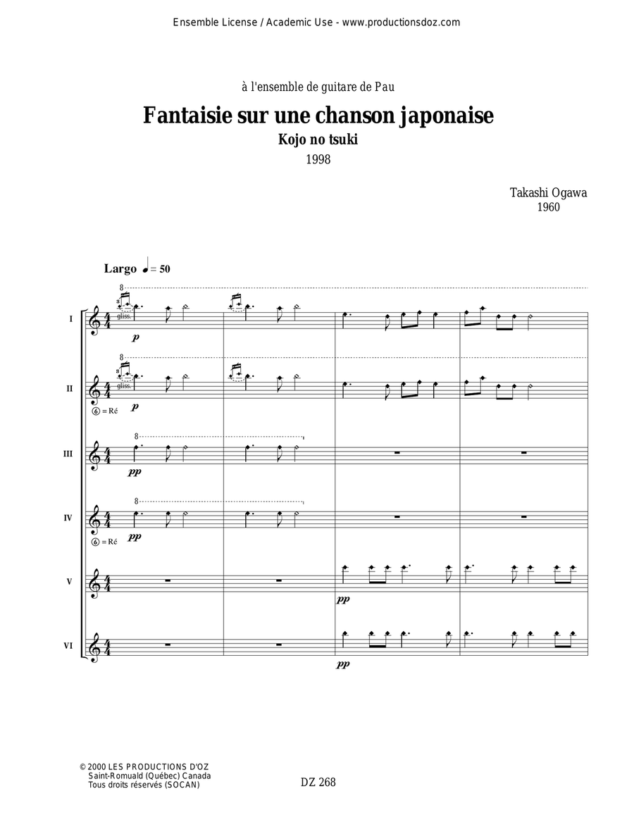 Fantaisie sur une chanson japonaise Guitar Ensemble scores gallery preview page 4