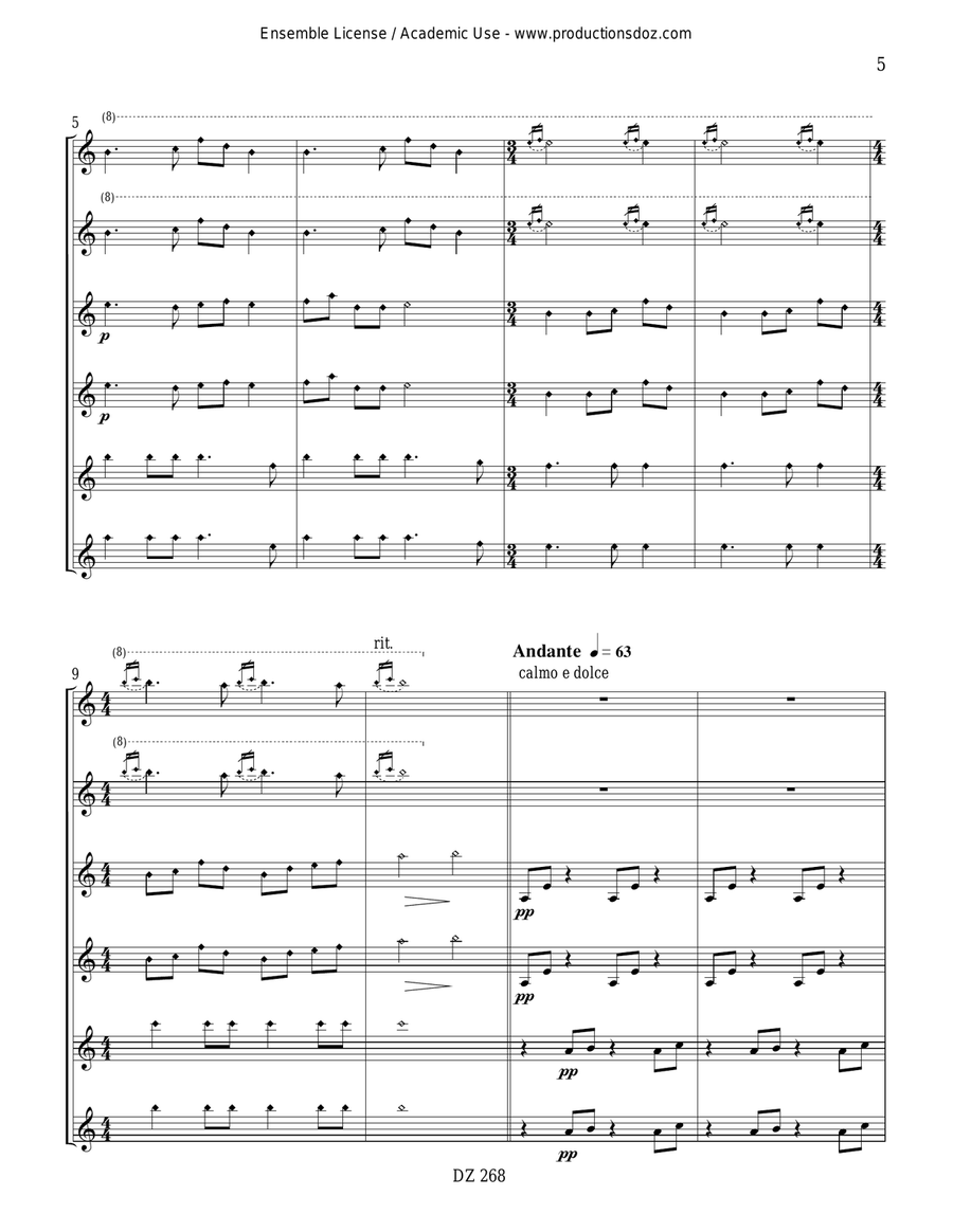 Fantaisie sur une chanson japonaise Guitar Ensemble scores gallery preview page 5