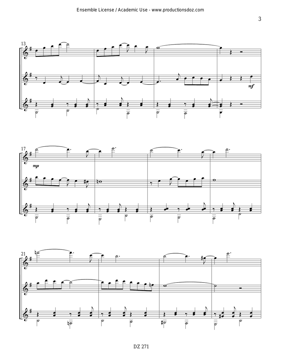 Quatrième samba Guitar Ensemble scores gallery preview page 3