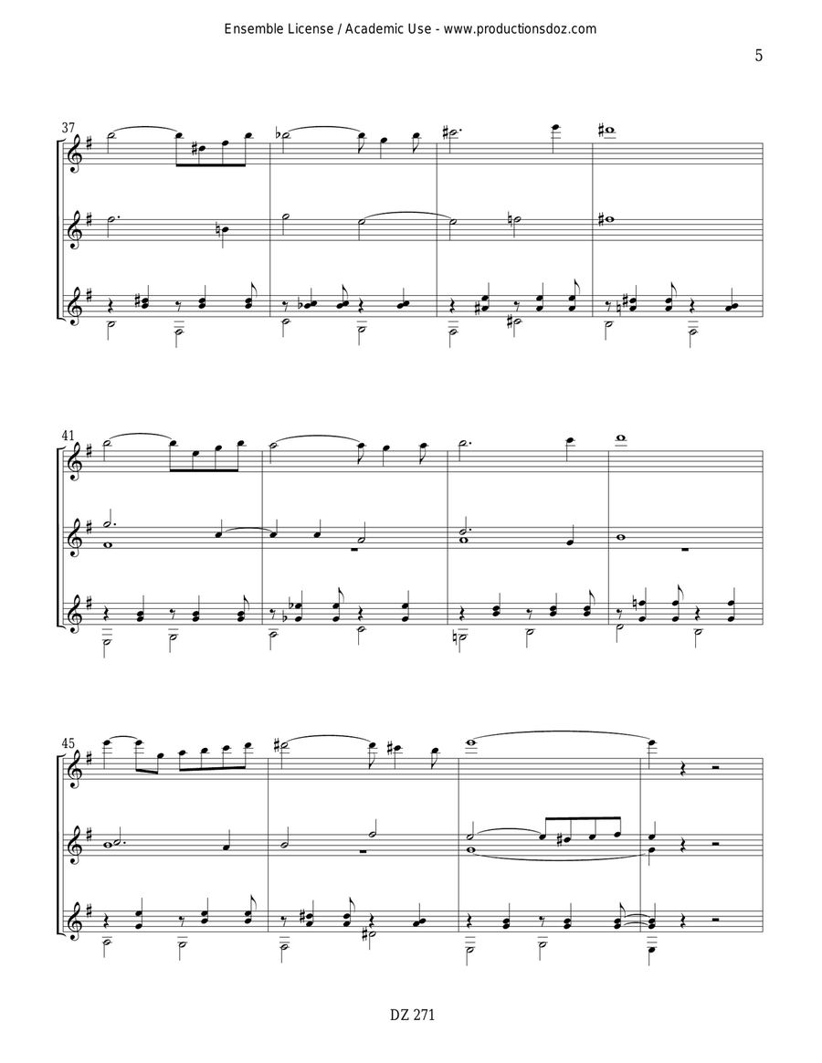 Quatrième samba Guitar Ensemble scores gallery preview page 5