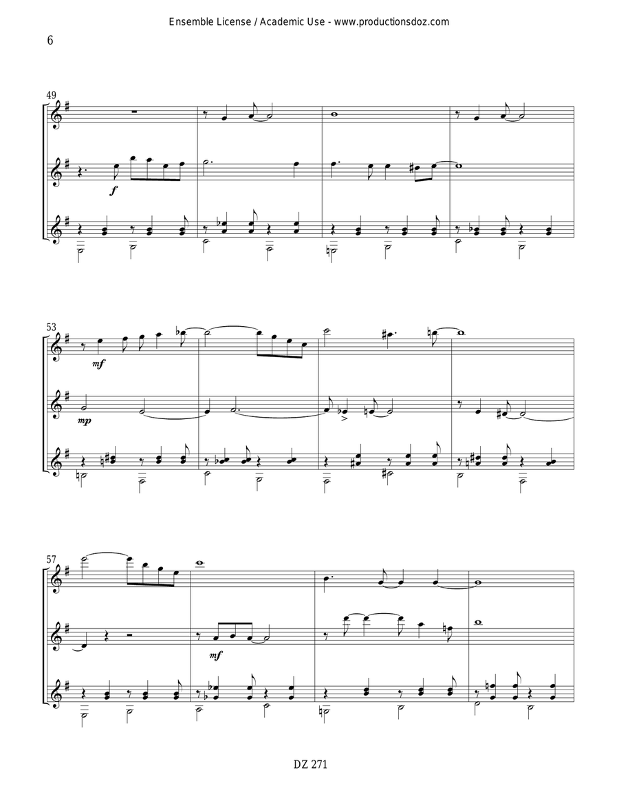 Quatrième samba Guitar Ensemble scores gallery preview page 6
