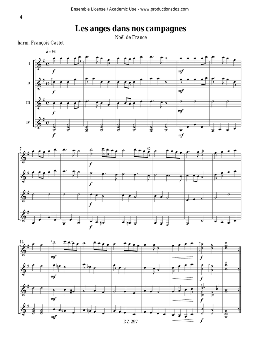 Six Noëls d'Europe, vol. 1 Guitar Ensemble scores gallery preview page 4