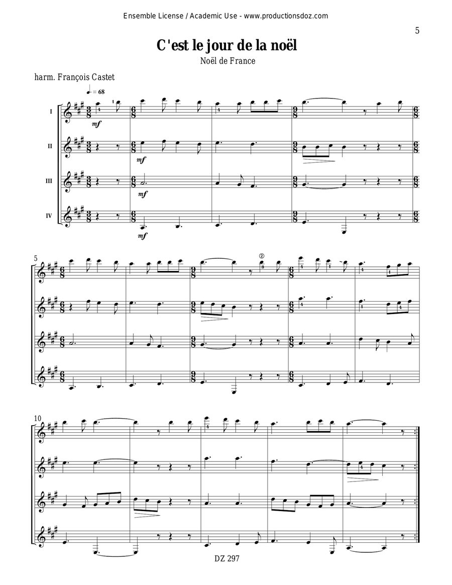 Six Noëls d'Europe, vol. 1 Guitar Ensemble scores gallery preview page 5