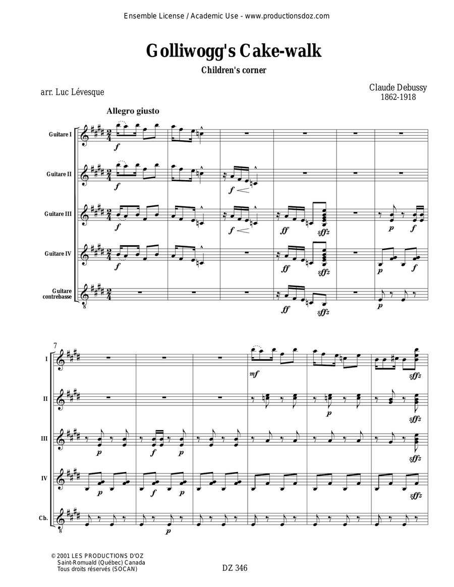 Golliwogg's Cake-walk Golliwogg's Cake-walk Guitar Ensemble scores gallery preview page 2