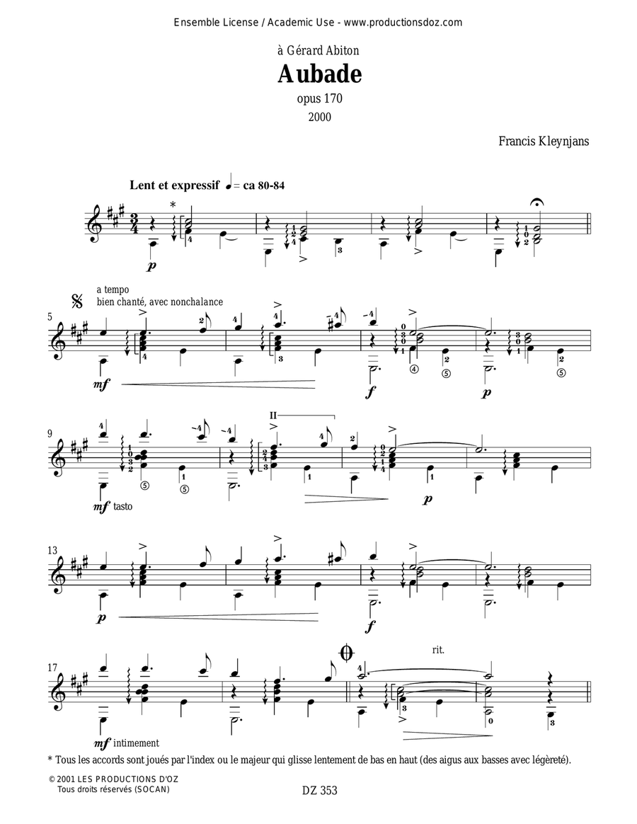 Aubade, Air de Milonga Aubade, Air de Milonga Classical Guitar scores gallery preview page 2