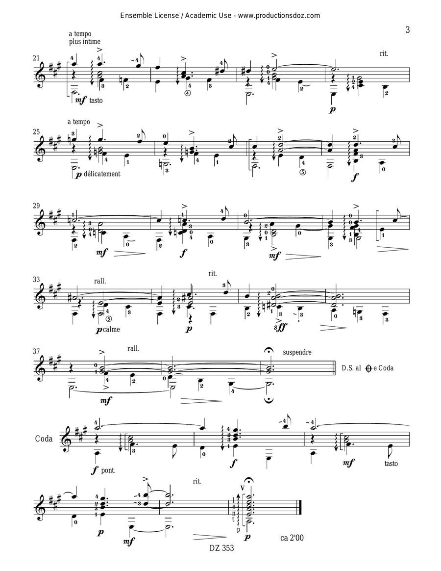 Aubade, Air de Milonga Aubade, Air de Milonga Classical Guitar scores gallery preview page 3