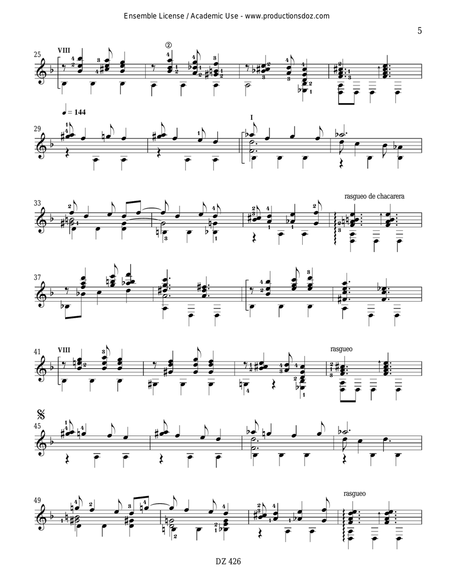 Pa' la María-Anita, Zamba..., Pa'l doctor Classical Guitar scores gallery preview page 4